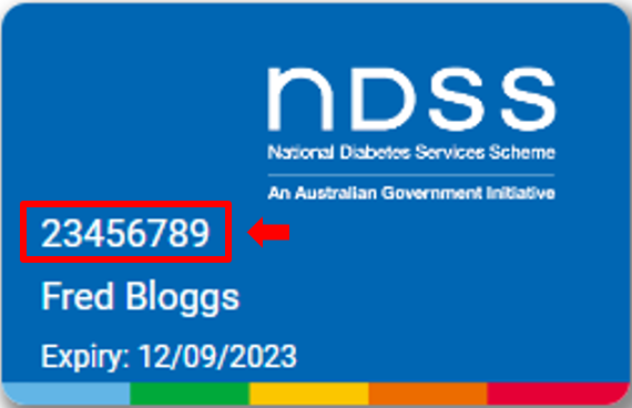 NDSS registration card with registrant number highlighted